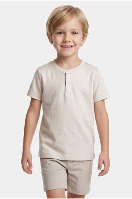 Camiseta Aramis Manga Curta Portuguesa Malha Tricot Marfim