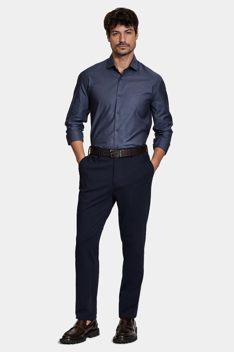 Camisa Aramis Slim Manga Longa Algodão Pima Marinho - 2