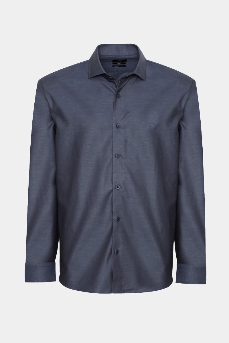Camisa Aramis Slim Manga Longa Algodão Pima Marinho - 5