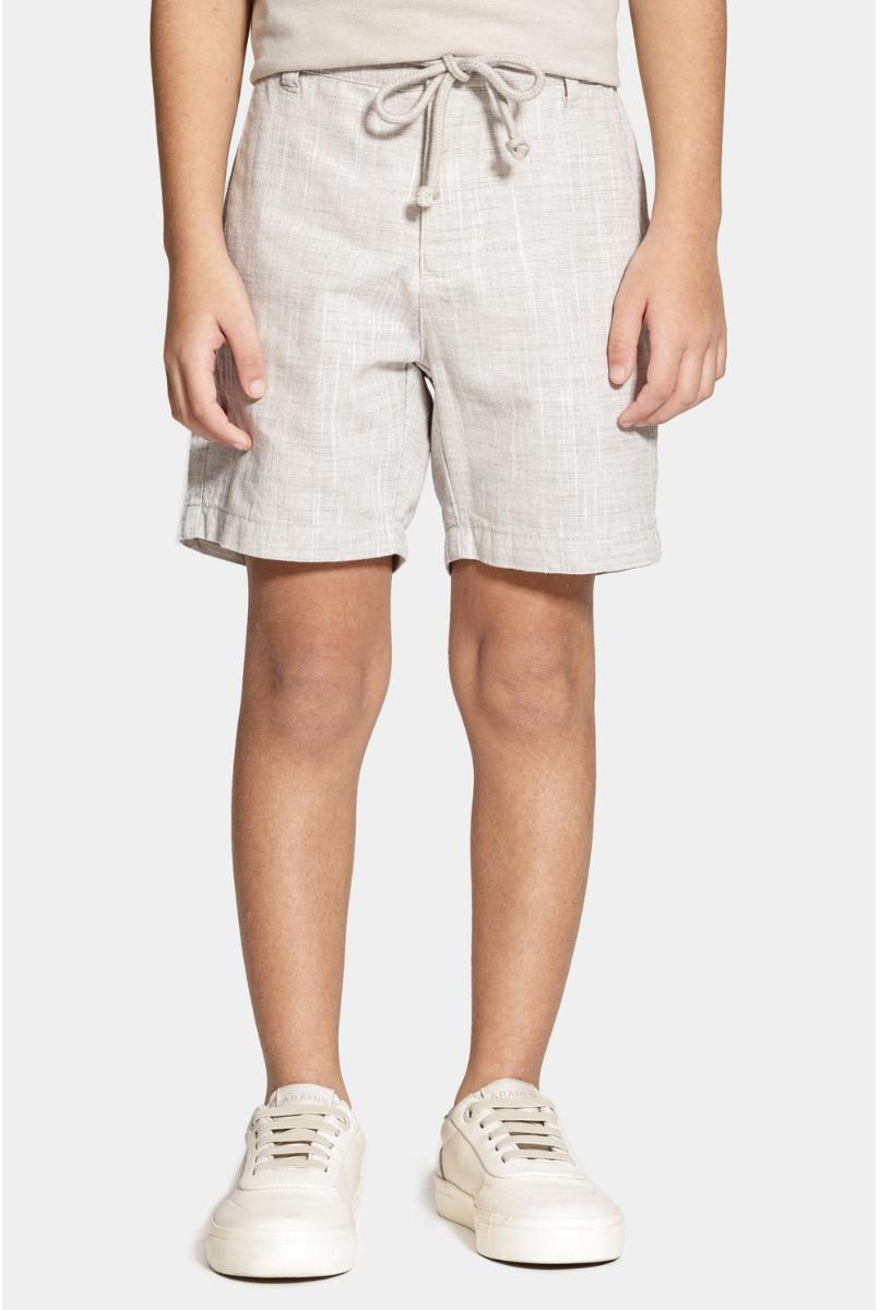 Bermuda Aramis Chino Algodão Flamê Bolsos Off White - 1