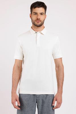 Polo Aramis Manga Curta Piquet Color Fix Off White