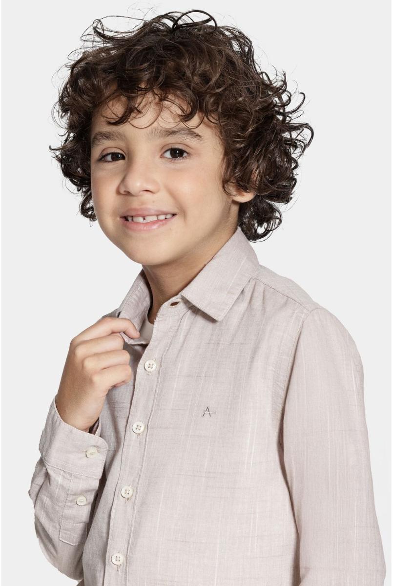 Camisa Aramis Slim flamê Bosco Manga Longa Move Caqui - 3