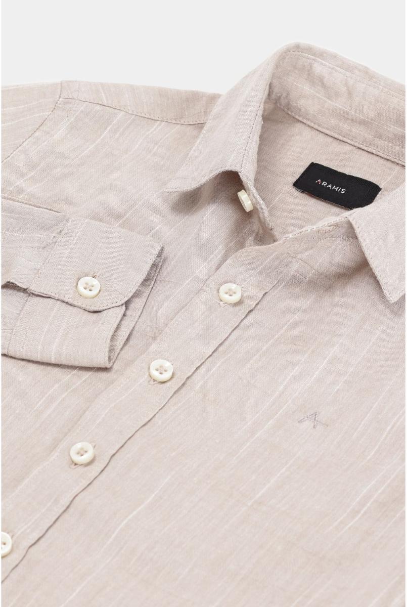 Camisa Aramis Slim flamê Bosco Manga Longa Move Caqui - 6