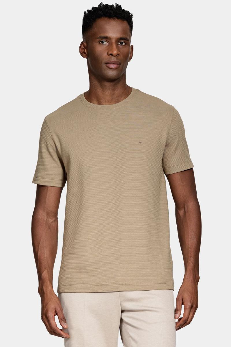 Camiseta Aramis básica Com Textura Ottoman Areia - 2