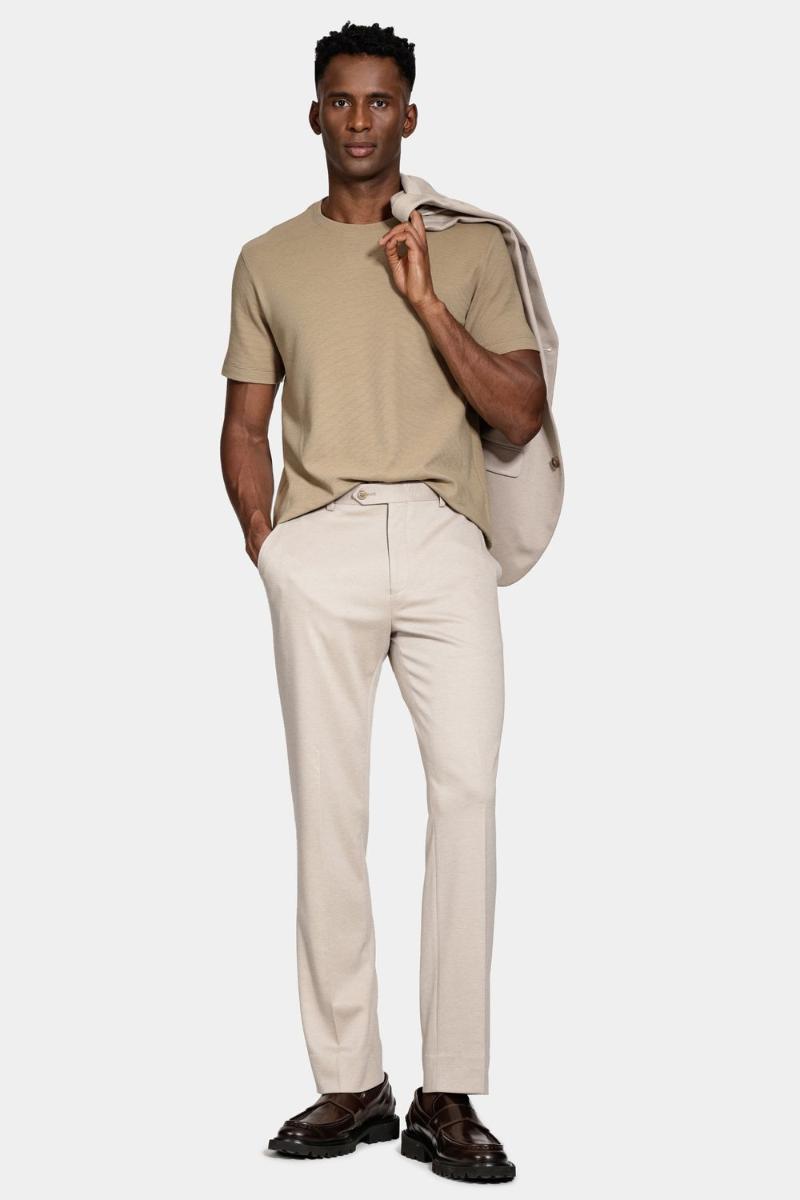 Camiseta Aramis básica Com Textura Ottoman Areia - 3