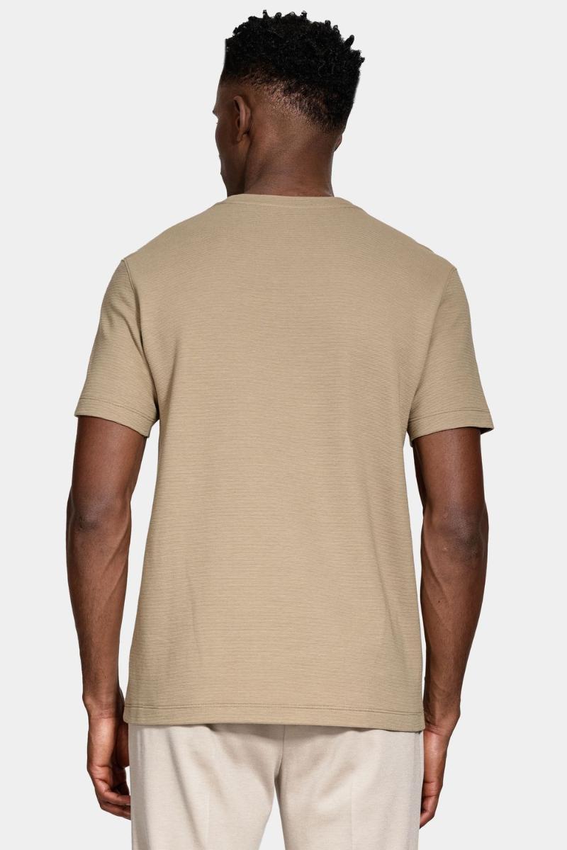 Camiseta Aramis básica Com Textura Ottoman Areia - 5
