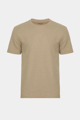 Camiseta Aramis básica Com Textura Ottoman Areia