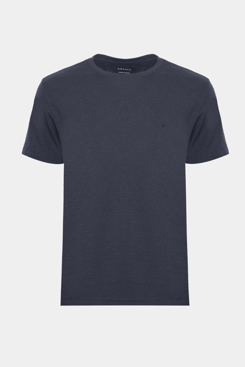 Camiseta Aramis básica Com Textura Ottoman Navy - 1