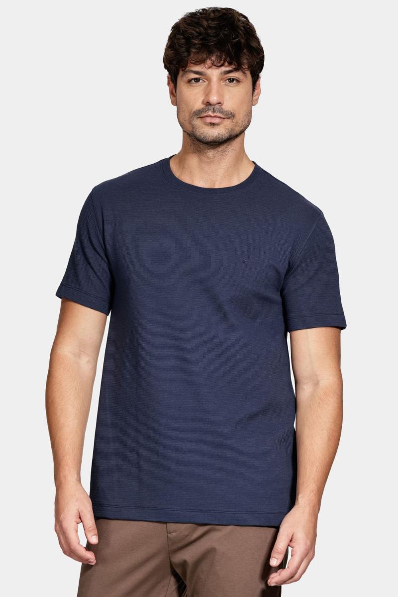 Camiseta Aramis básica Com Textura Ottoman Navy - 2