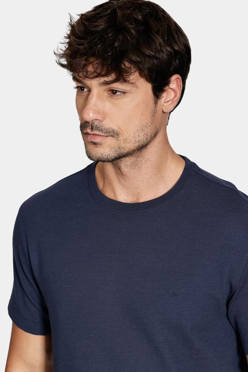 Camiseta Aramis básica Com Textura Ottoman Navy - 4