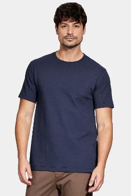 Camiseta Aramis básica Com Textura Ottoman Navy