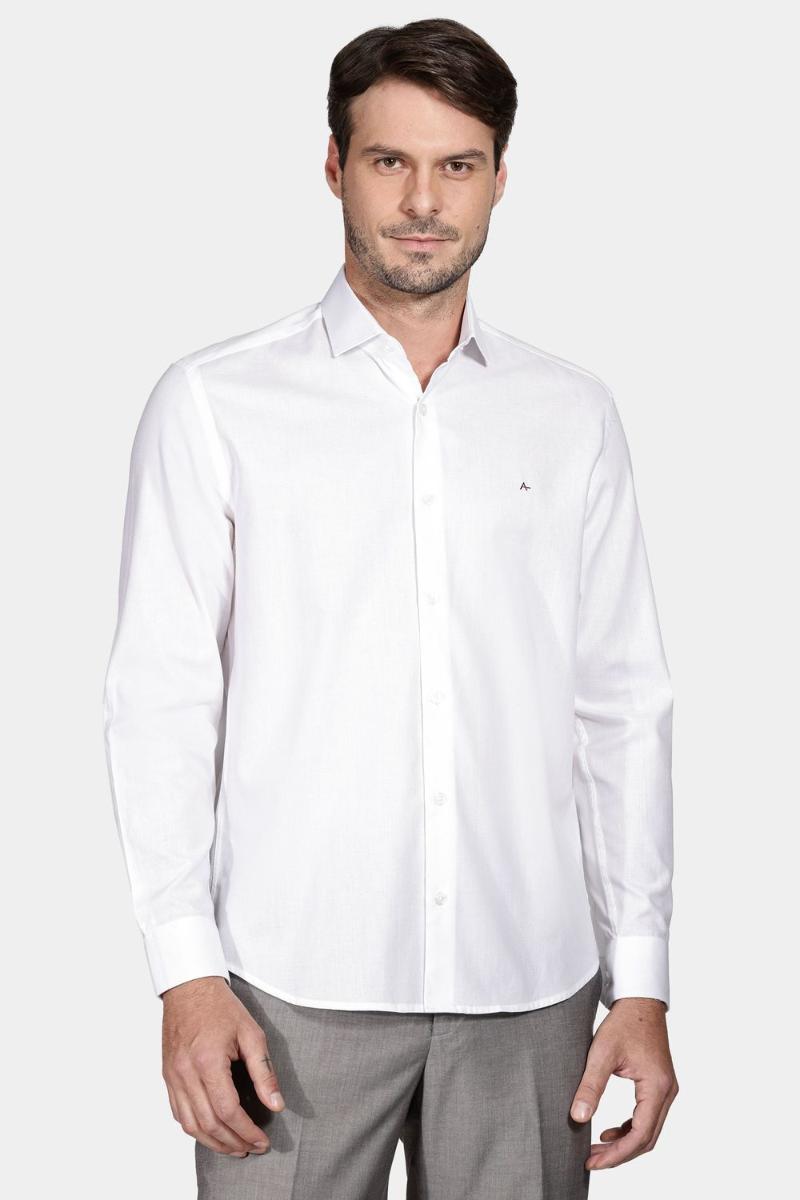 Camisa Aramis Regular de Tricoline Branco - 1