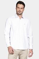 Camisa Aramis Regular Tricoline Xadrez  Branco e Rosa - 1