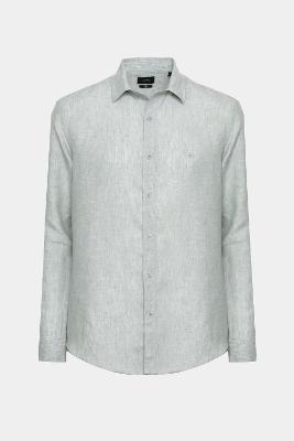 Camisa Aramis Manga Longa Slim em Linho Verde