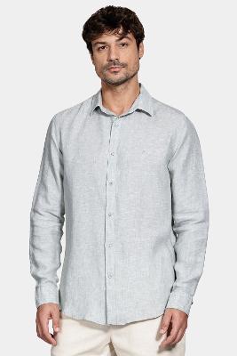 Camisa Aramis Manga Longa Slim em Linho Verde