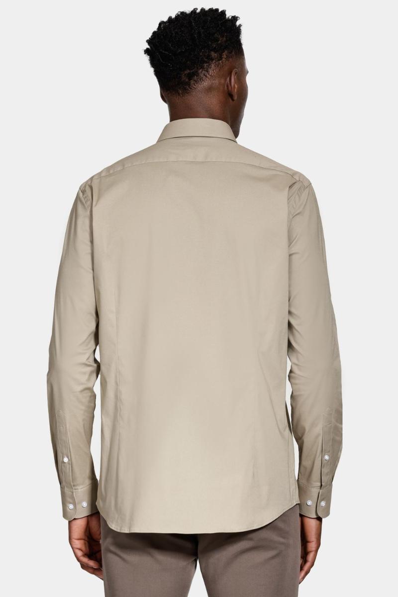 Camisa Aramis Manga Longa Slim em Stretch Caqui - 6