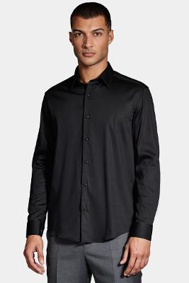 Camisa Manga Longa Cosmo Slim Cetim Com Elastano Hudson Preto