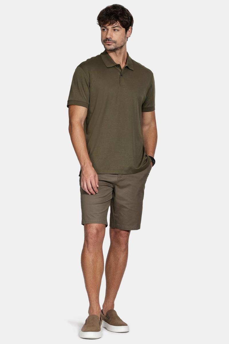 Bermuda Aramis Chino Casual em Sarja Verde Militar - 3