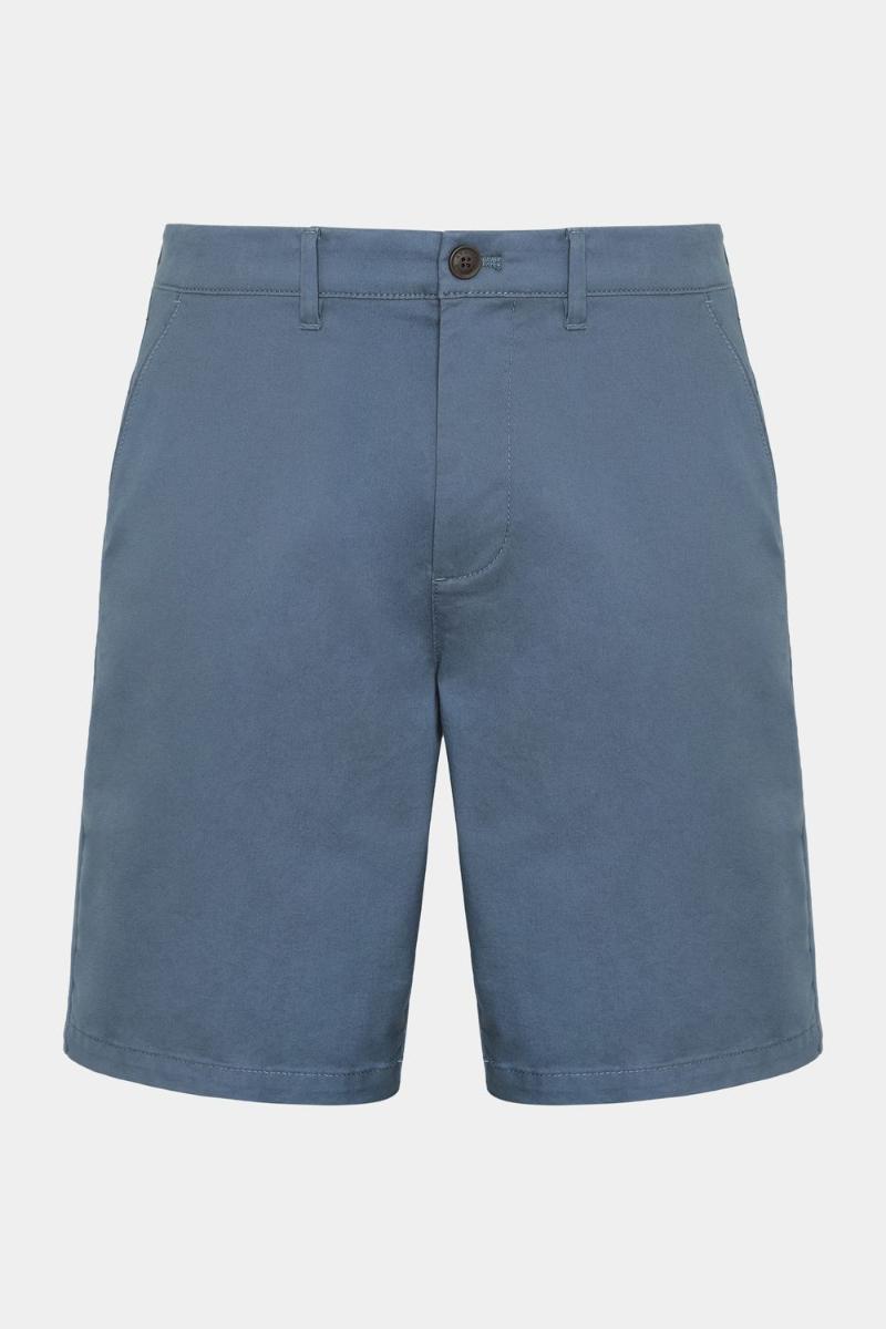 Bermuda Aramis Chino Casual em Sarja Azul Indigo - 1