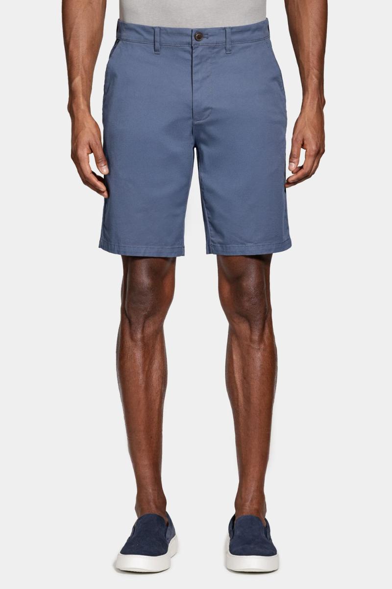 Bermuda Aramis Chino Casual em Sarja Azul Indigo - 2
