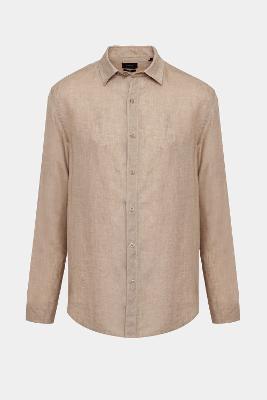 Camisa Aramis Manga Longa Move Slim em Linho Areia