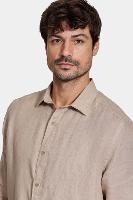 Camisa Aramis Manga Longa Move Slim em Linho Areia