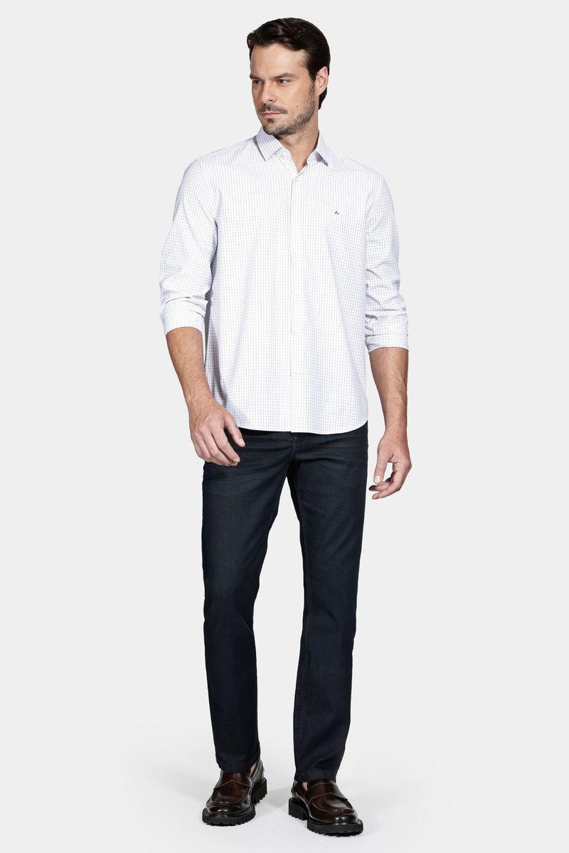 Camisa Aramis Regular Tricoline Xadrez Branco e Preto - 2