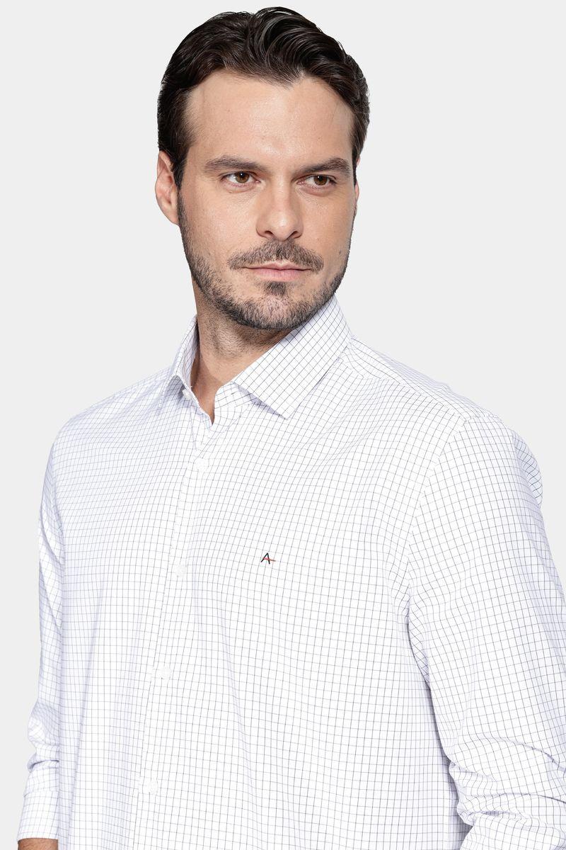 Camisa Aramis Regular Tricoline Xadrez Branco e Preto - 3
