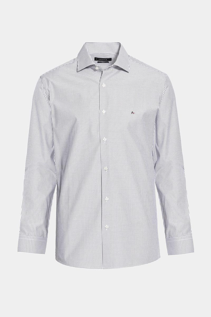 Camisa Aramis Regular Tricoline Xadrez Branco e Preto - 5