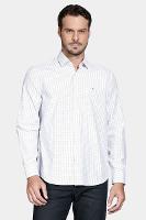 Camisa Aramis Regular Tricoline Xadrez Branco e Preto - 1