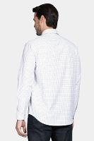 Camisa Aramis Regular Tricoline Xadrez Branco e Preto