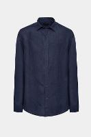 Camisa Aramis Manga Longa Slim em Linho Marinho - 1