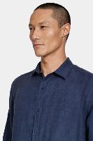 Camisa Aramis Manga Longa Slim em Linho Marinho