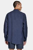 Camisa Aramis Manga Longa Slim em Linho Marinho - 5