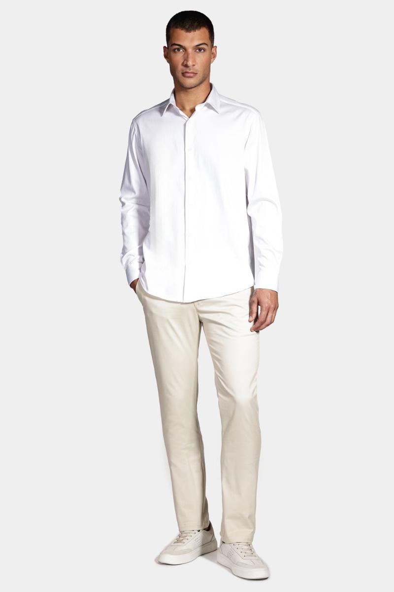 Camisa Aramis Manga Longa Slim Cetim Branco - 2