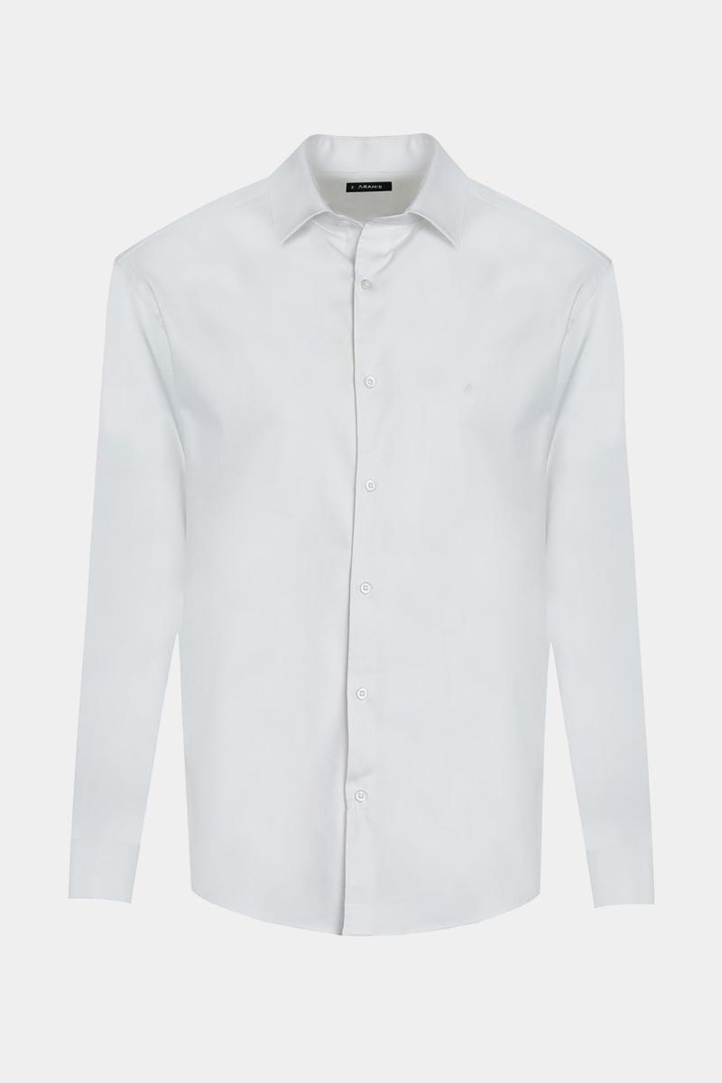 Camisa Aramis Manga Longa Slim Cetim Branco - 6