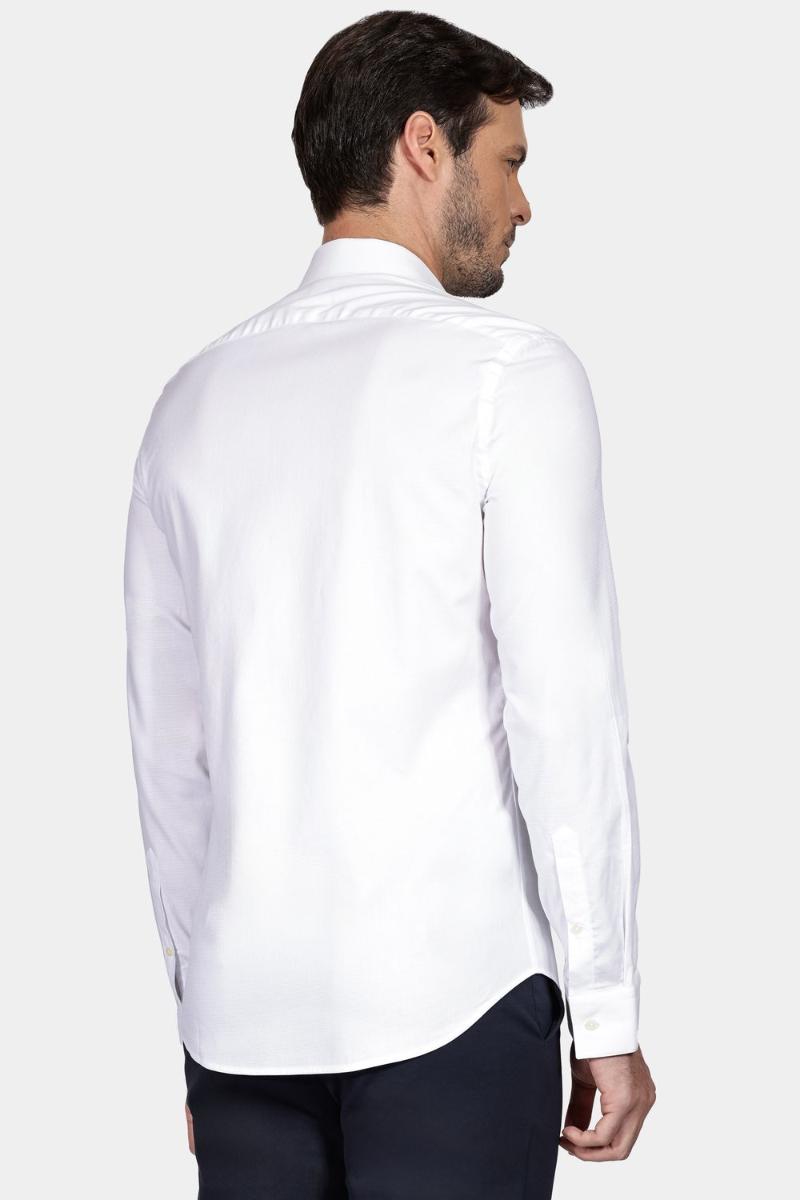 Camisa Aramis Slim Pima Stretch Maquinetada Branco - 4