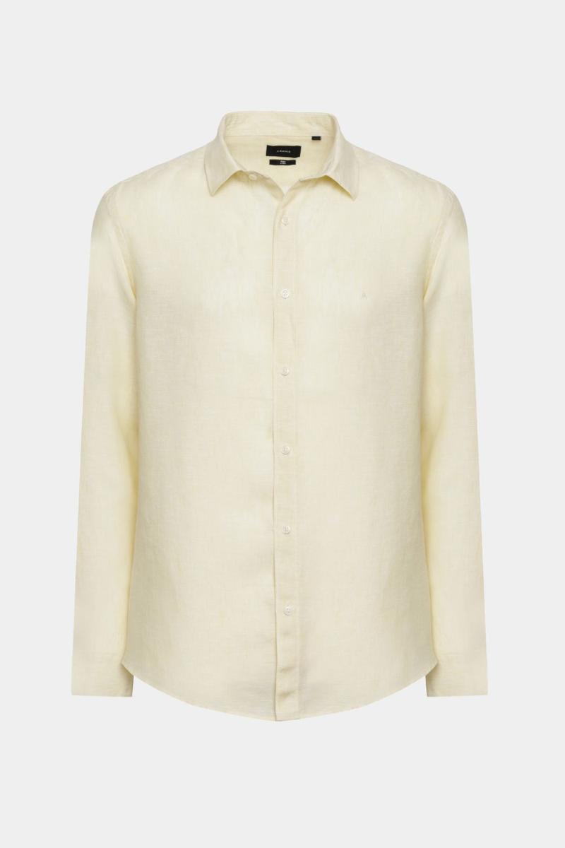 Camisa Aramis Manga Longa Move Slim em Linho Amarelo - 1