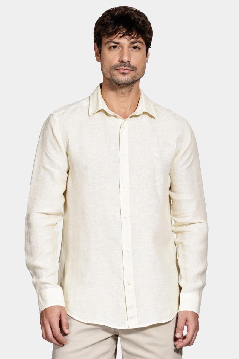 Camisa Aramis Manga Longa Move Slim em Linho Amarelo - 2