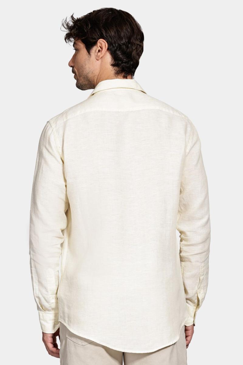 Camisa Aramis Manga Longa Move Slim em Linho Amarelo - 5