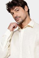 Camisa Aramis Manga Longa Move Slim em Linho Amarelo