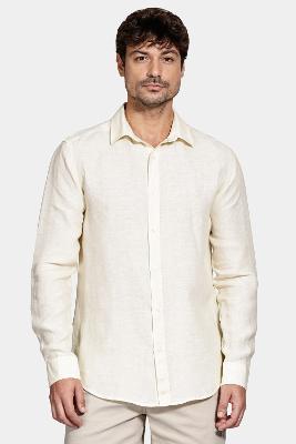 Camisa Aramis Manga Longa Move Slim em Linho Amarelo