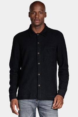 Camisa Manga Longa Move Overshirt Moletom Com Bolso Preto