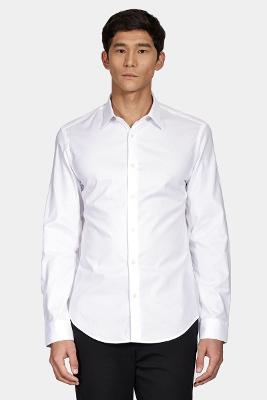 Camisa Slim Pima Stretch Maquinetada Branco
