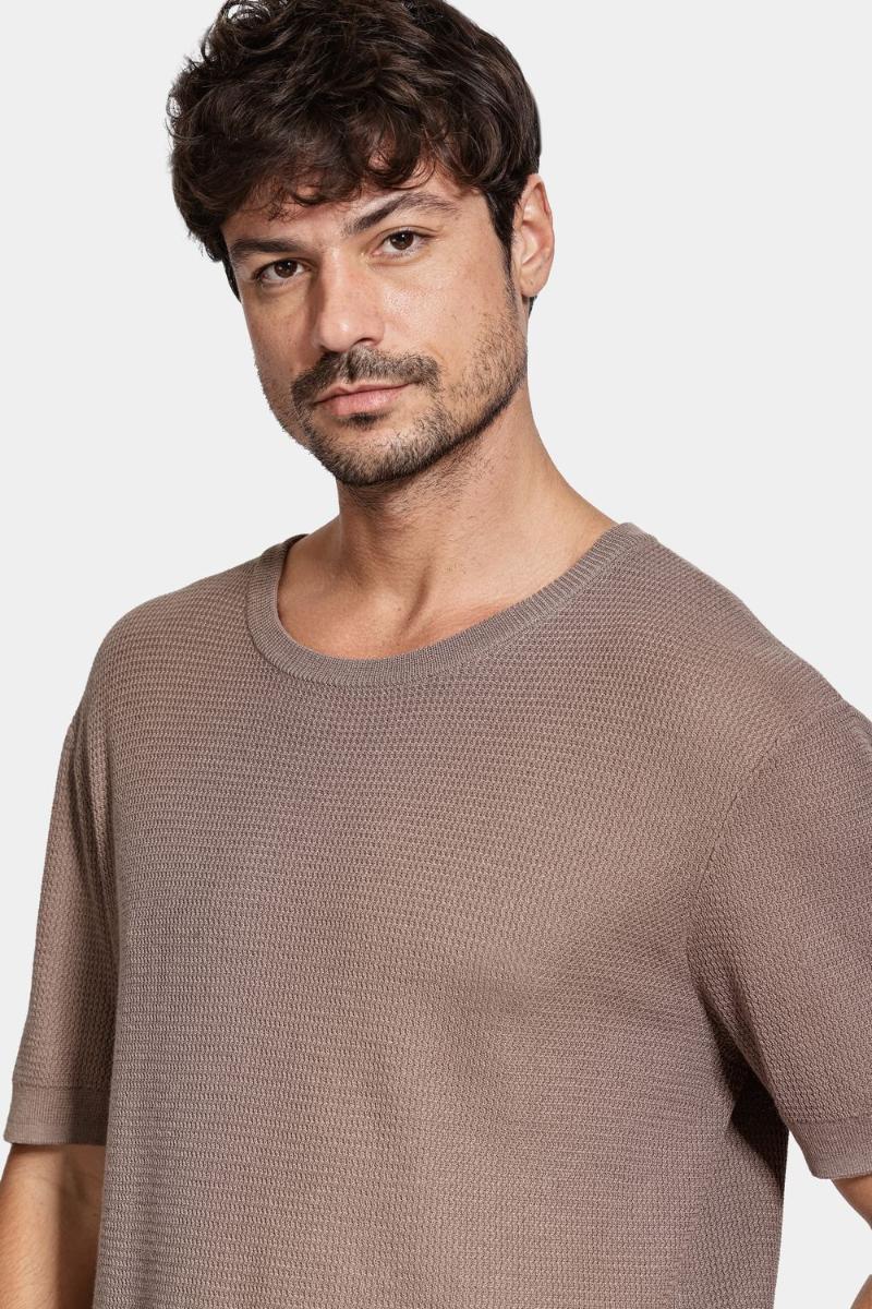 Tricot Aramis Manga Curta Jacquard - 4