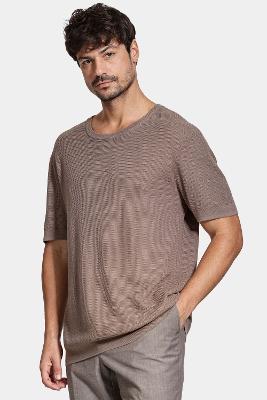 Tricot Aramis Manga Curta Jacquard