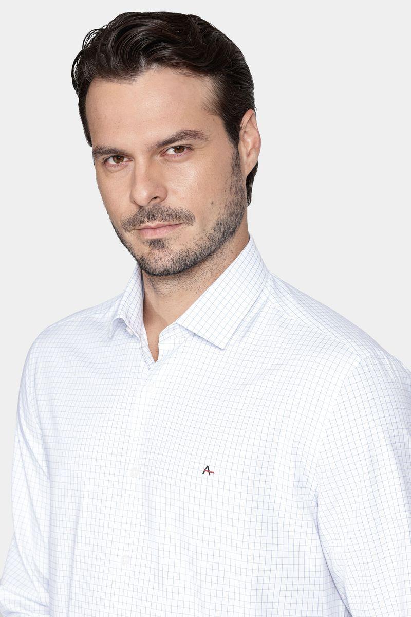 Camisa Aramis Manga Longa Regular Tricoline Xadrez Branco - 2