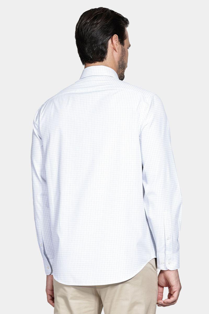 Camisa Aramis Manga Longa Regular Tricoline Xadrez Branco - 3