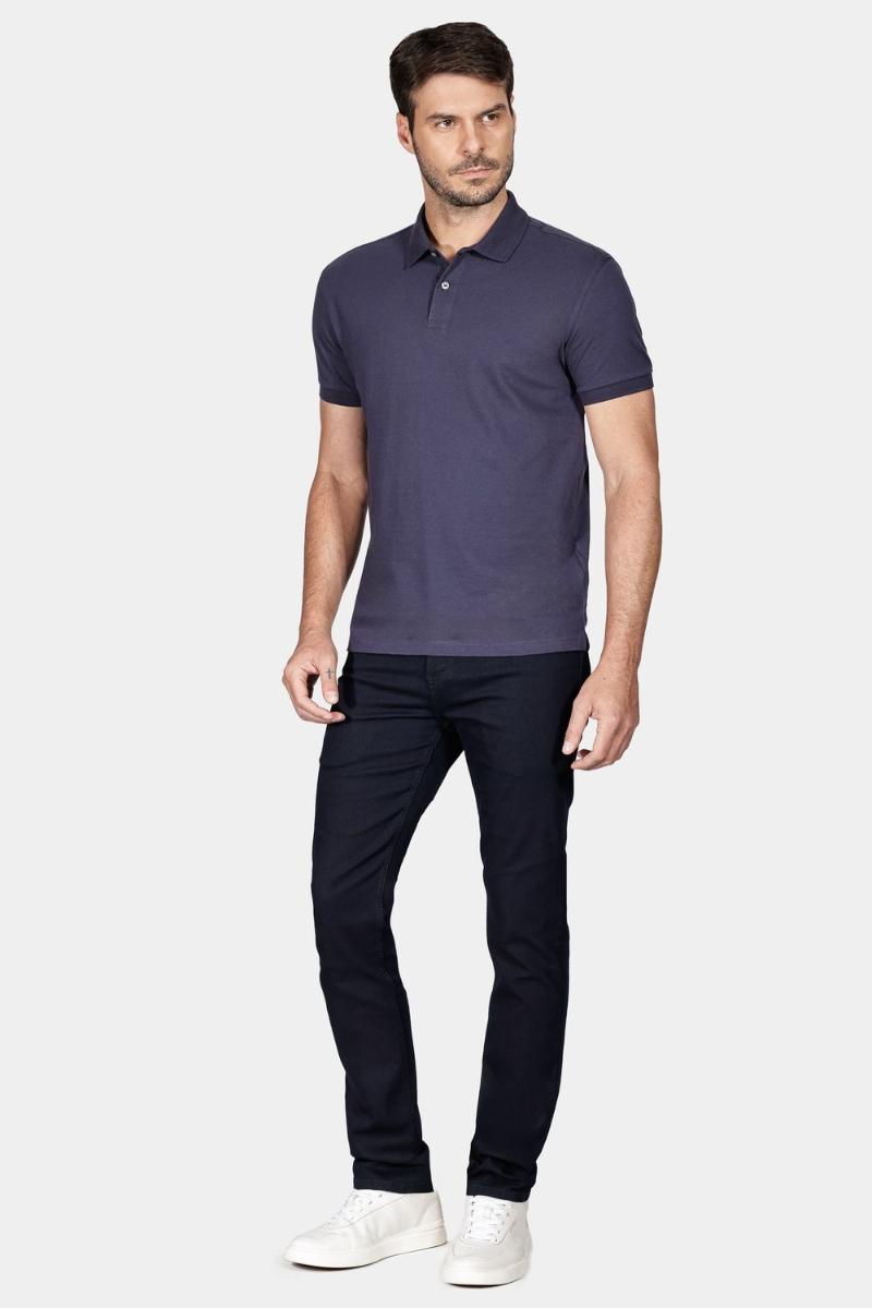 Polo Aramis Malha Lisa Azul Marinho - 2