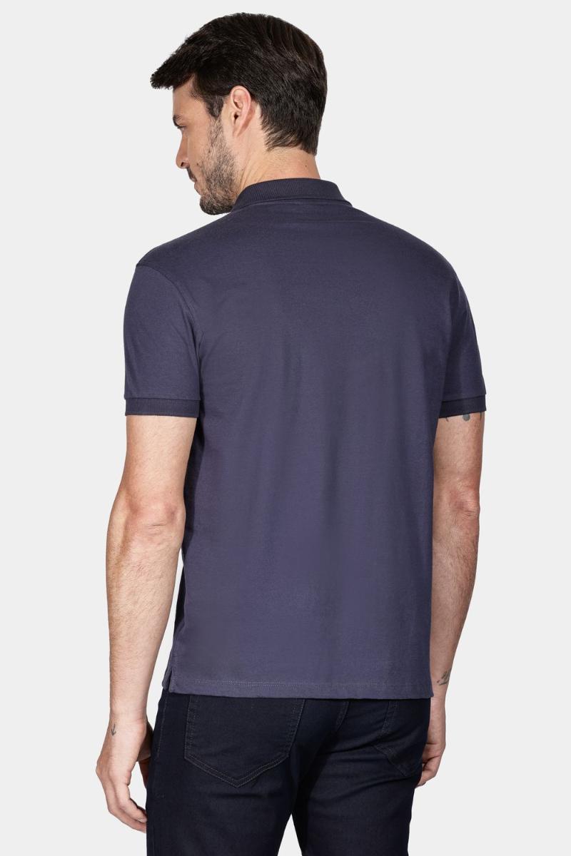 Polo Aramis Malha Lisa Azul Marinho - 4